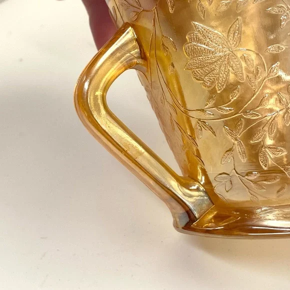 2/$30 Vintage Jeanette Glass iridescent floragold Louisa creamer - Picture 10 of 12